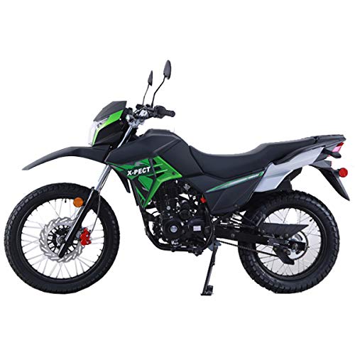 X-PRO X-Pect 200 14HP Engine Electronic Fuel Injection Dual Sport Motorcycle with 5-Speed Manual Transmission,19"/17" Wheels!(Green/Black)