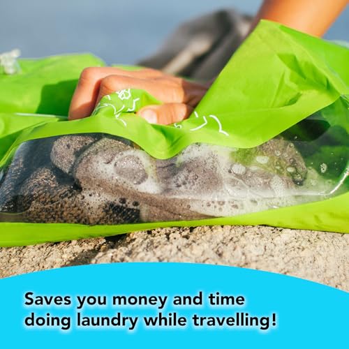 Scrubba Wash Bag Portable Washing Machine - Lightweight Manual Washing Machine for Travel, Camping, Laundry, Baby Clothes - Travel Essentials, Gift - use with Laundry Detergent/Sheets - 5.3 oz.