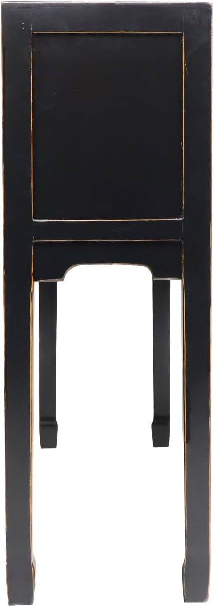 Chinese Console Table Lady Chest in Black Lacquer