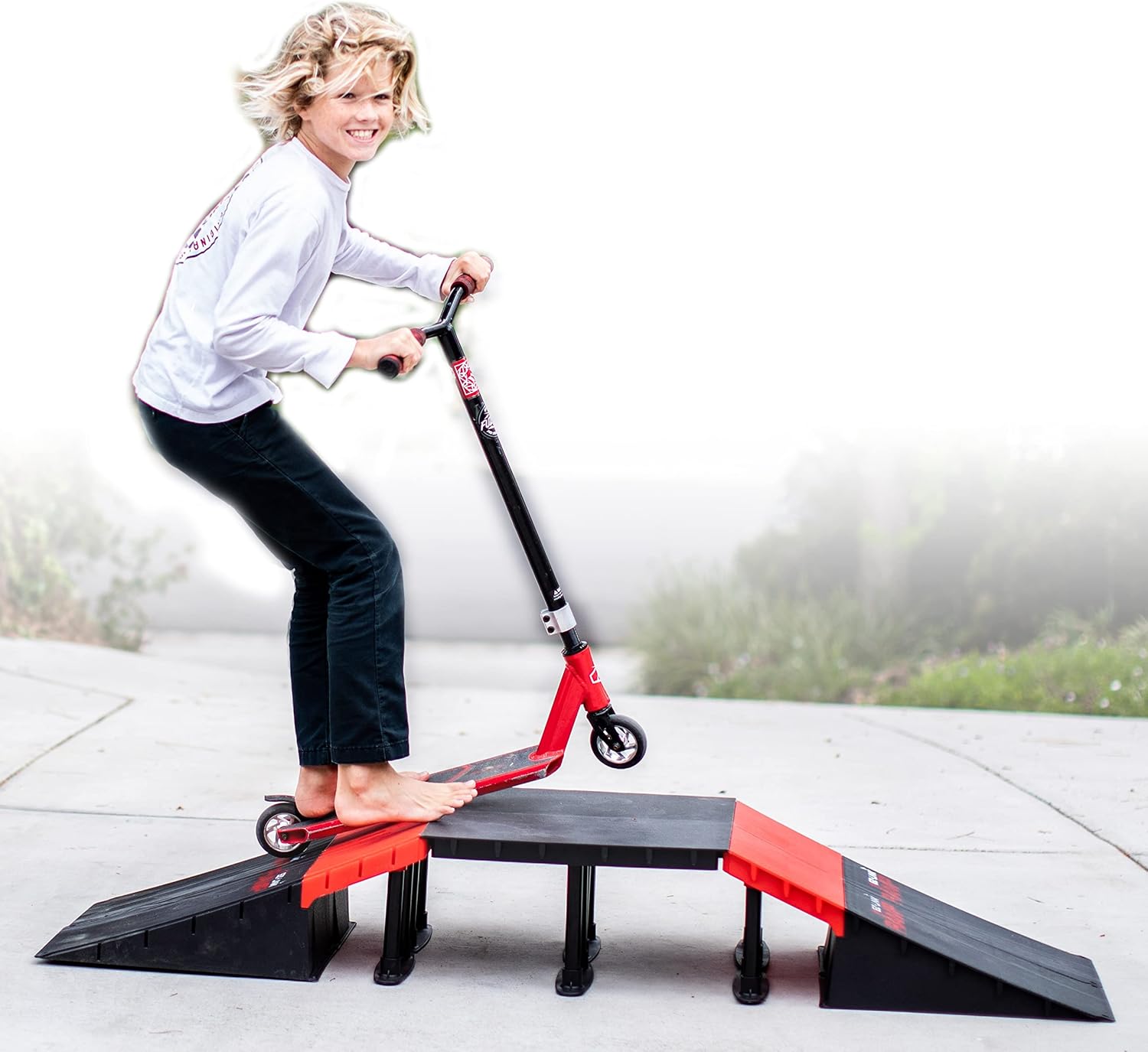 SlideWhizzer Skateboard Ramp Bike Ramp Skate Ramp RC Ramp BMX Ramp RC Car Ramp for Kids Jumping - Mini Ramp Skateboard Accessories for Boys and Girls - Can be Used as Wheelchair Ramp
