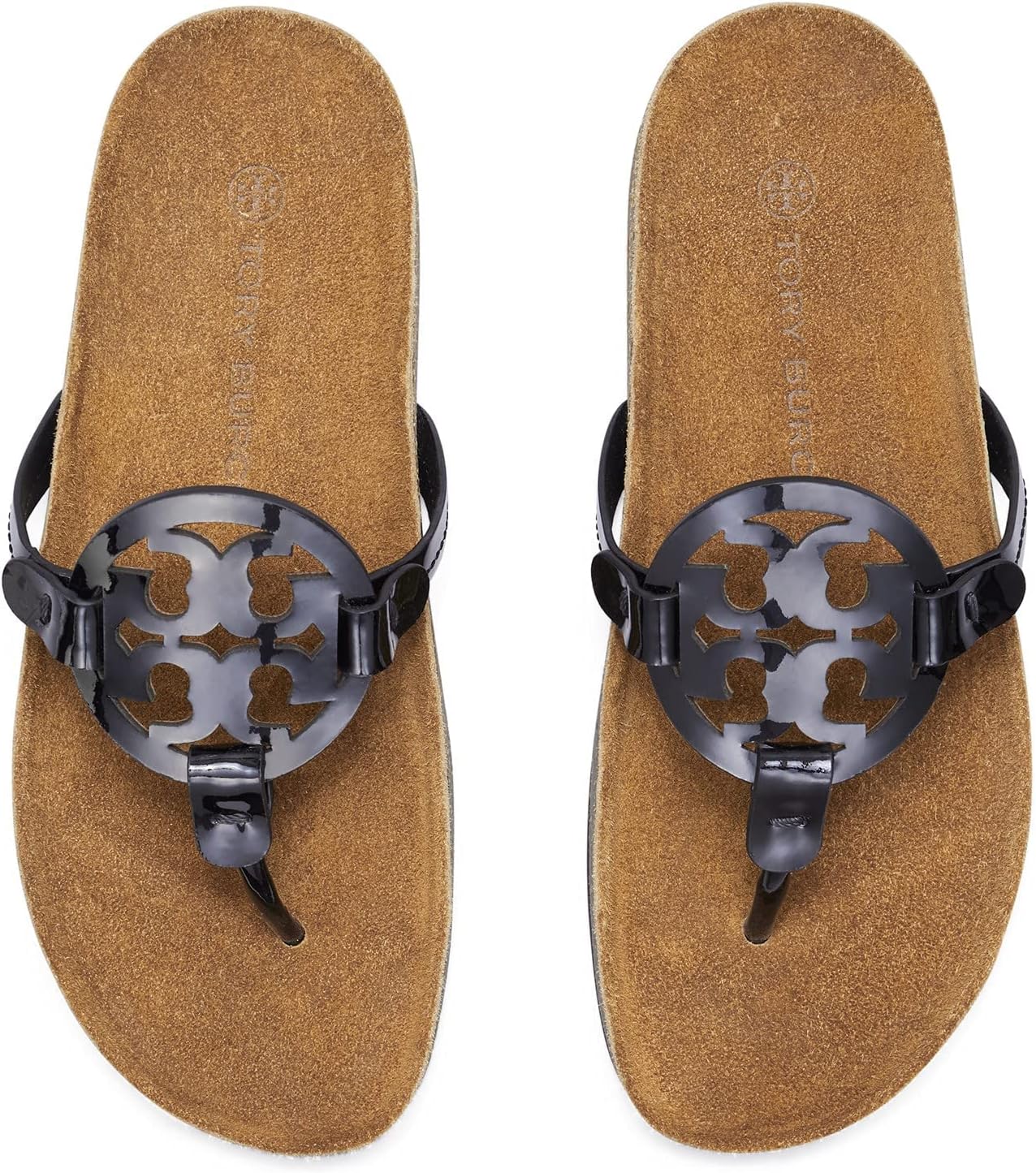 Tory Burch Women's Miller Cloud Sandals, Perfect Black/Natural, 6.5 US
