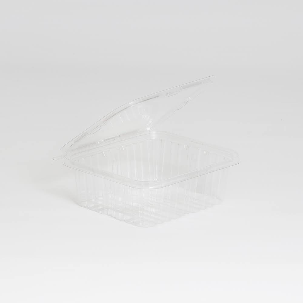 Inline Plastics Safe-T-Fresh Polyethylene Tamper Resistant Square Food Container Clear, 64 oz. | 150/Case