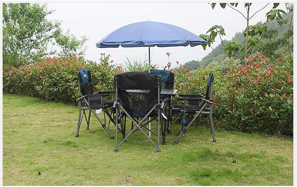 ASDFGH Heavy Duty Oversized mesh Camping Folding Chair, Portable Sports Outdoor Chairs Beach Chairs with Cup Holder and armrest for Outdoor Hiking-Blue