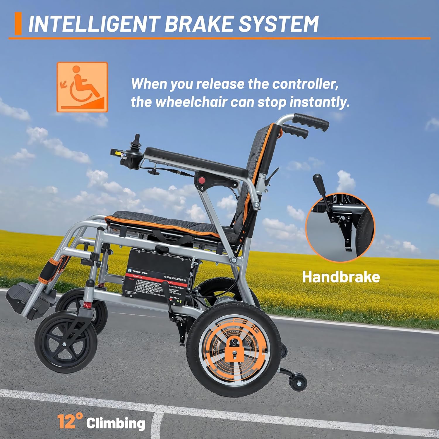 Upgraded Lightweight Portable Electric Wheelchairs, Motorized Wheelchair for Seniors, Power Wheelchair (only 33lbs), 360W Powerful Motor, 10 Miles Cruise Range, Airline Approved