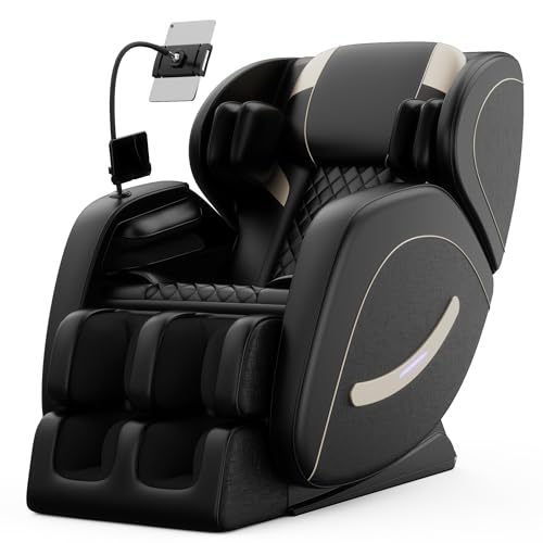 Massage Chair Full Body, Zero Gravity Massage Chair with Auto Modes, Airbag Massage, 6 Fix Point Rollers, Foot Massage, Heating, Touch Screen Controller, Gray Home Relaxation Recliner with Massage