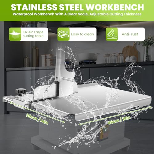 Bone Saw Meat Cutter, 1500W Industrial Butcher Tool Meat Saw, 0.04-7.8 In Cutting thickness Meat Band Saws, 330-441 LBS/H High Speed for Butchering for Ribs/Beef/Poultry