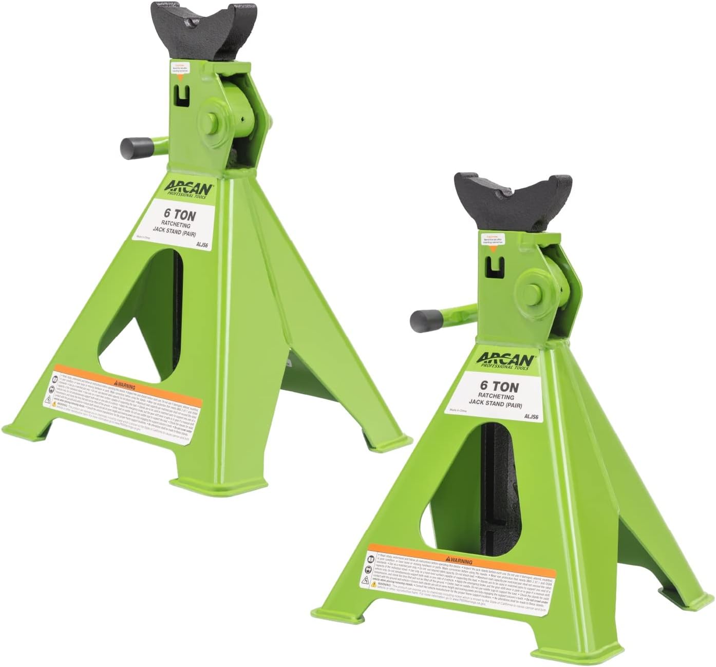 Arcan 3 Ton (6,000 lbs.) Hybrid Heavy Duty Aluminum and Steel Low Profile Floor Jack (A20001_A20004) and Arcan 6-Ton Steel Jack Stands (ALJS6)