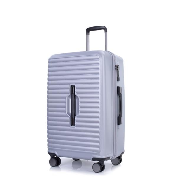 3 Piece Luggage Sets PC+ABS Lightweight Suitcase with Two Hooks, 360° Double Spinner Wheels, TSA Lock, (21/25/29) (Dark Purple)