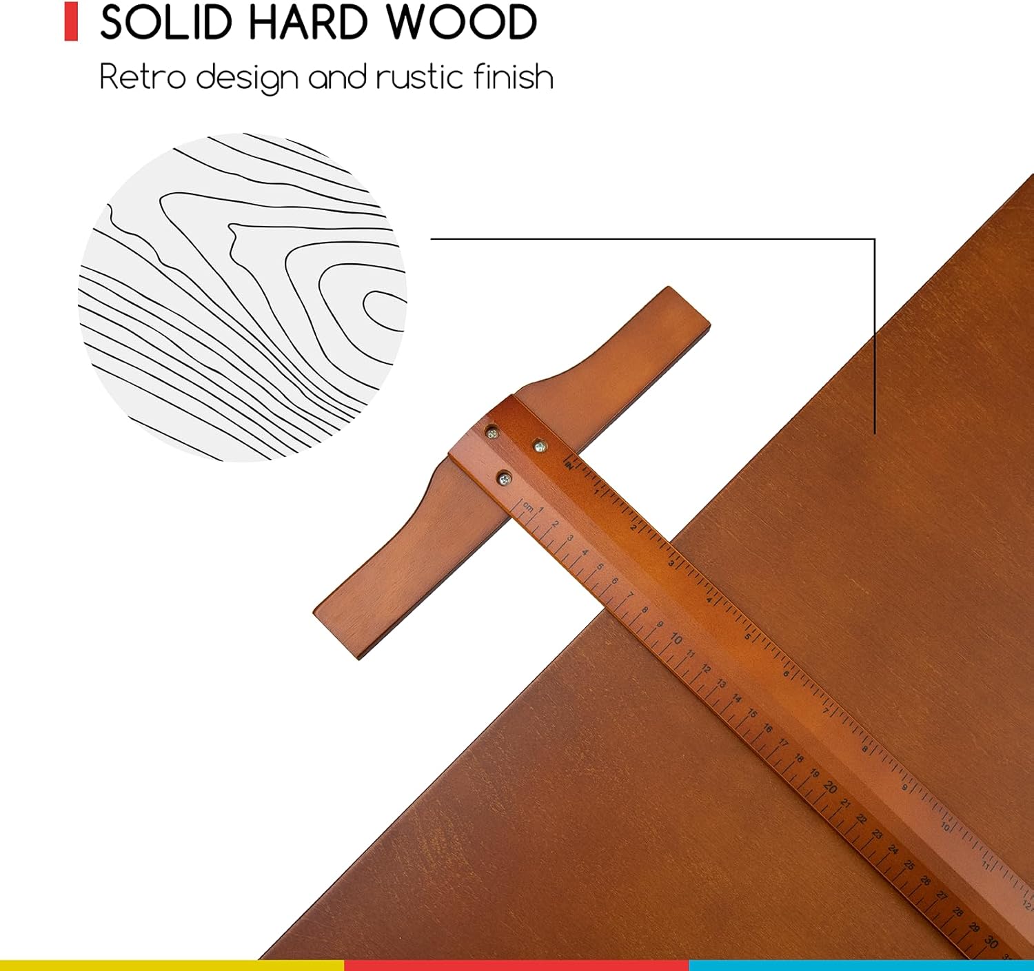 MEEDEN Extra-Large Wood Drafting Table and Wooden Drafting Stool