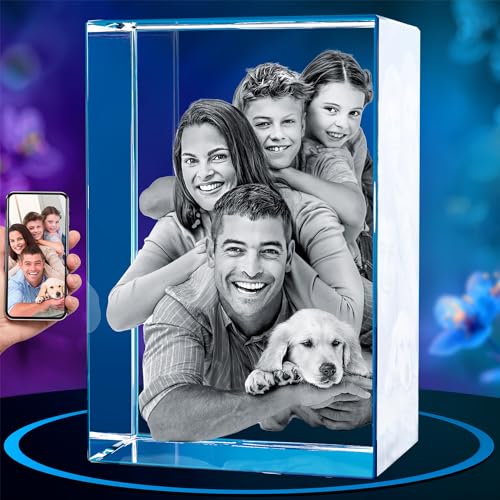 ArtPix 3D Premium Crystal Photo, Personalized Gifts for Mom, Women, Wife, Men, Her, Husband,Grandma, Great Customized Gift With Your Own Photo, Custom Birthday 3D Picture Rectangle, Couples Gifts