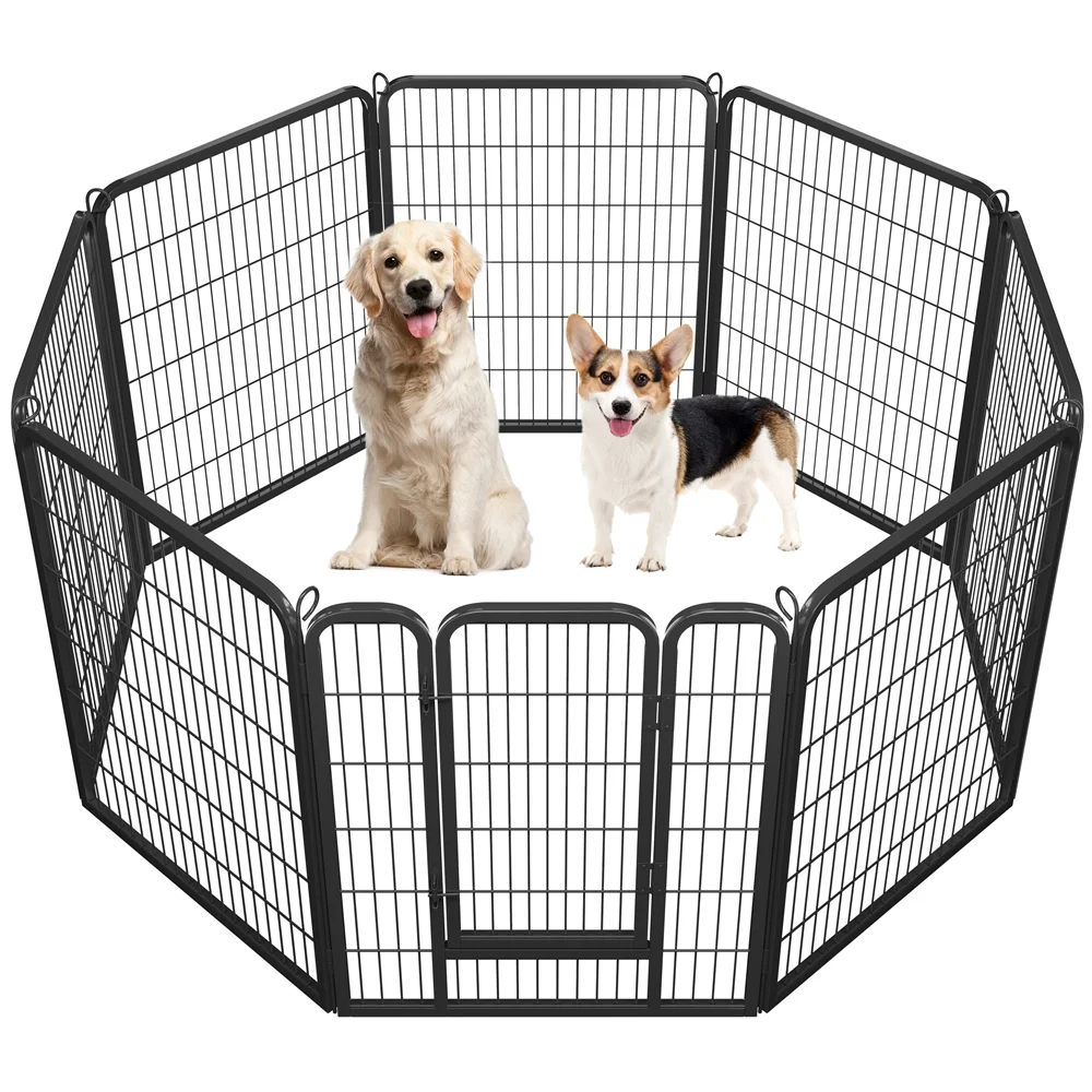 Yaheetech 16 Panels 40″ H Dog Playpen Outdoor Indoor, Black