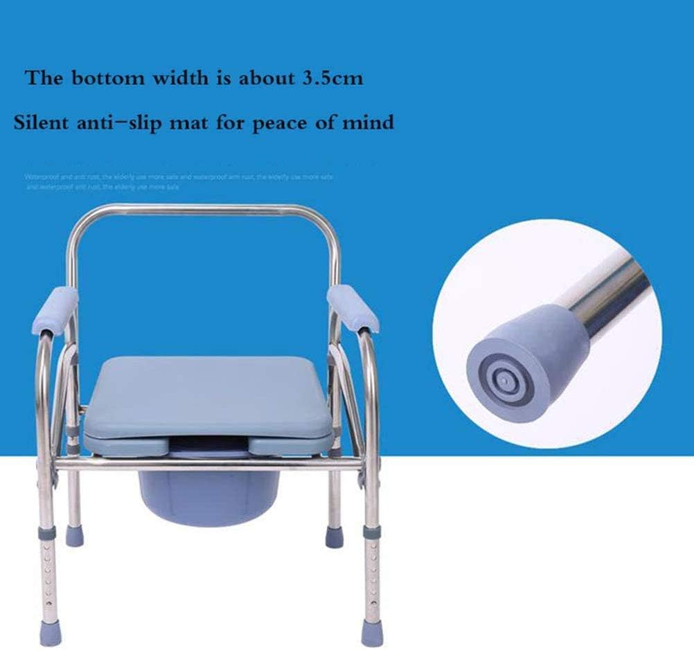 KOHARA Portable Bedside Commode Chair, Non Slip Mobile Toilet, Adjustable Height Elderly Toilet Chair, Extra Wide with Bucket Splash Guard, for Elderly Disabled Pregnant Women
