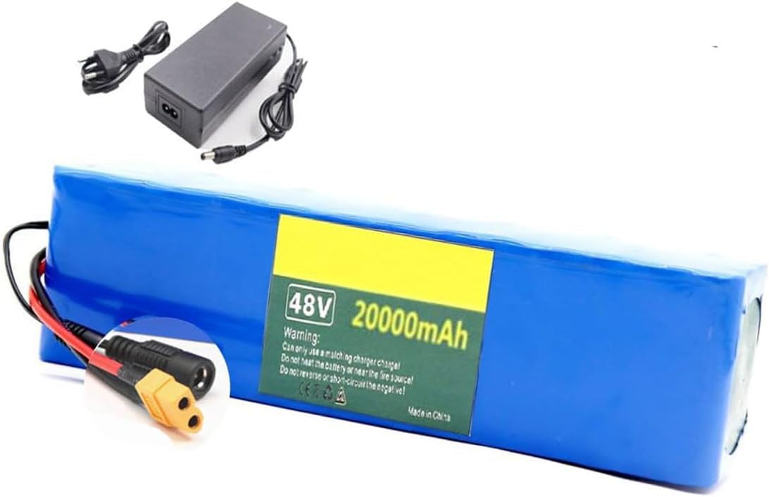 48V 20Ah E-Bike Battery 13S3P Lithium-Ion Battery Pack Built-in BMS for 1000W Motor Electric Bicycle with Charger,T Plug (Xt60 plug)