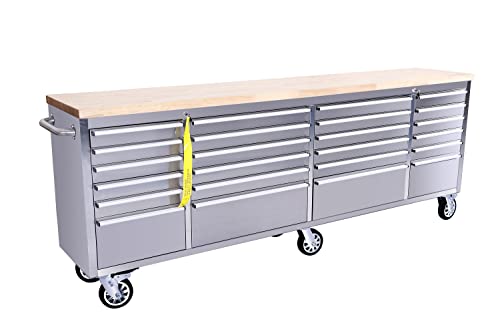 CT Copper Tailor 72-inch Tool Chest with 15 Drawers and Wheels, Mobile Garage Workbench Storage Tool Cabinet, Large Rolling Tool Box with Wood Top