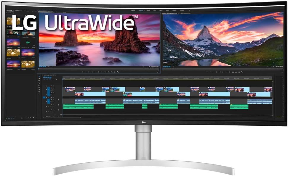 LG 38WN95C-W 38 inch UltraWide QHD+ IPS Curved Monitor NVIDIA G-SYNC Compatible Bundle with 1 YR CPS Enhanced Protection Pack and Elite Suite 18 Standard Editing Software Bundle