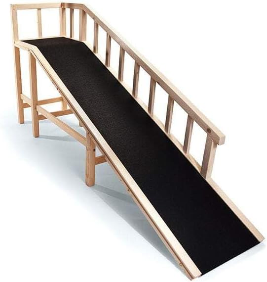 Gentle Rise Dog Bed Ramp | New & Improved Non-Slip Flooring | 74" Long and Supports Small, Large, Elderly Dogs 130+ LBS Capacity