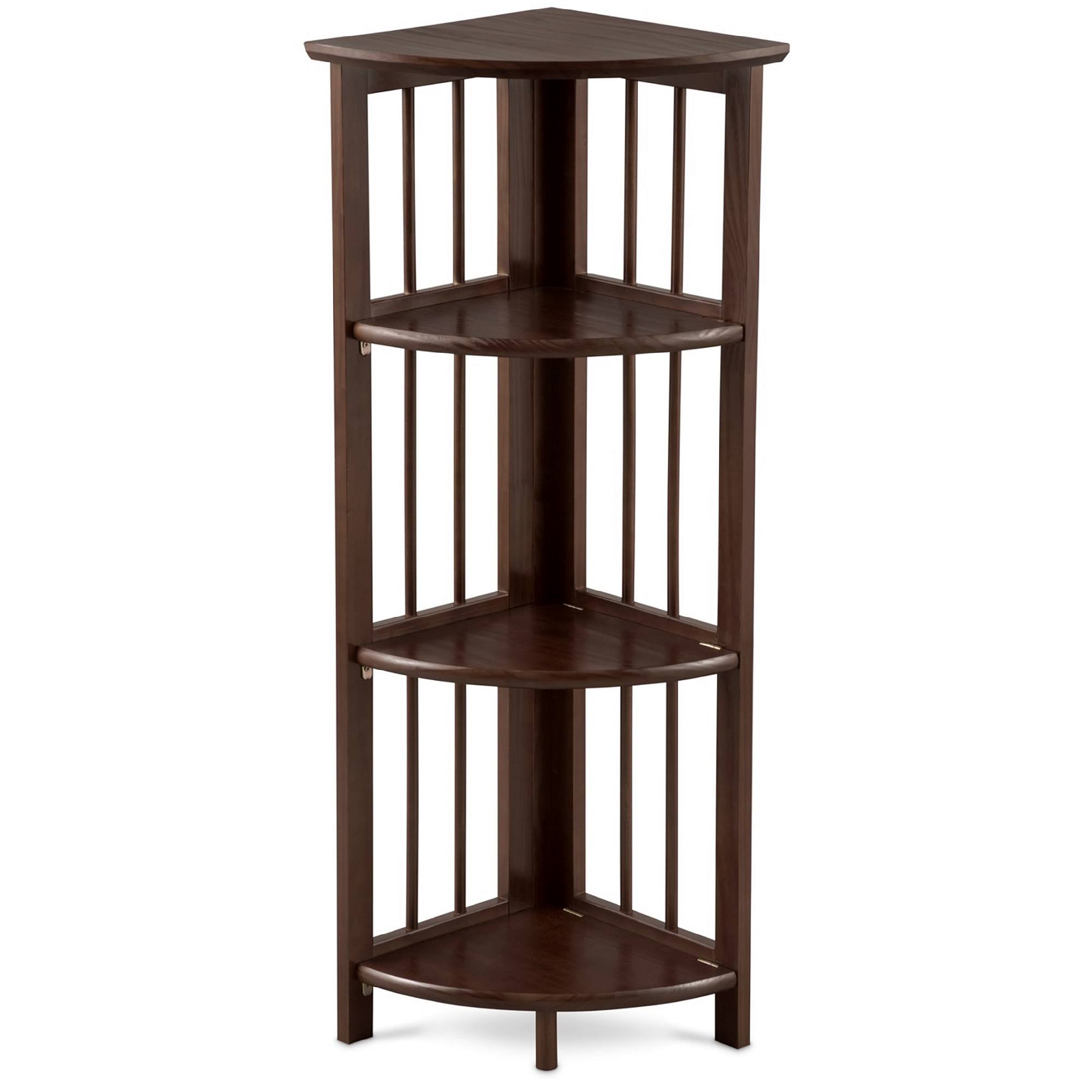 Casual Home 4-Shelf Corner Folding Bookcase - Truffle Brown