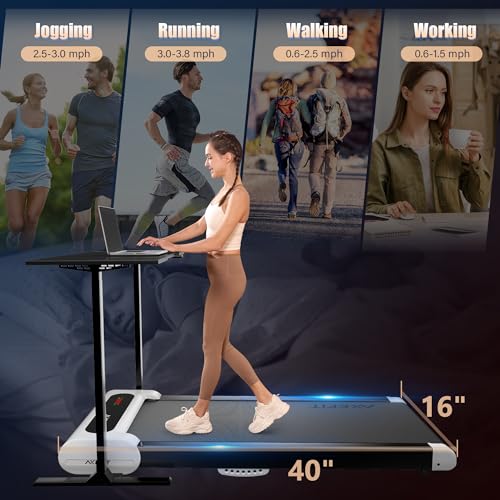 Walking Pad Treadmill, Under Desk Treadmill, Treadmill for Home Office, Quiet Treadmill 2 in 1 for Walking and Jogging, 2.5HP Portable Walking Treadmill with Remote Control, LED Display