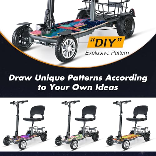 Mobility Scooters for Adults 15 Miles Driving Distance Weight Only 43lbs, 4 Wheeled Lightweight Travel Mobility Scooters, Foldable Portable Power Scooters for Seniors Support 280lbs