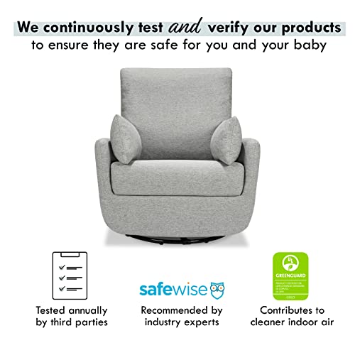 DaVinci Juno Swivel Glider in Ivory Boucle, Greenguard Gold & CertiPUR-US Certified