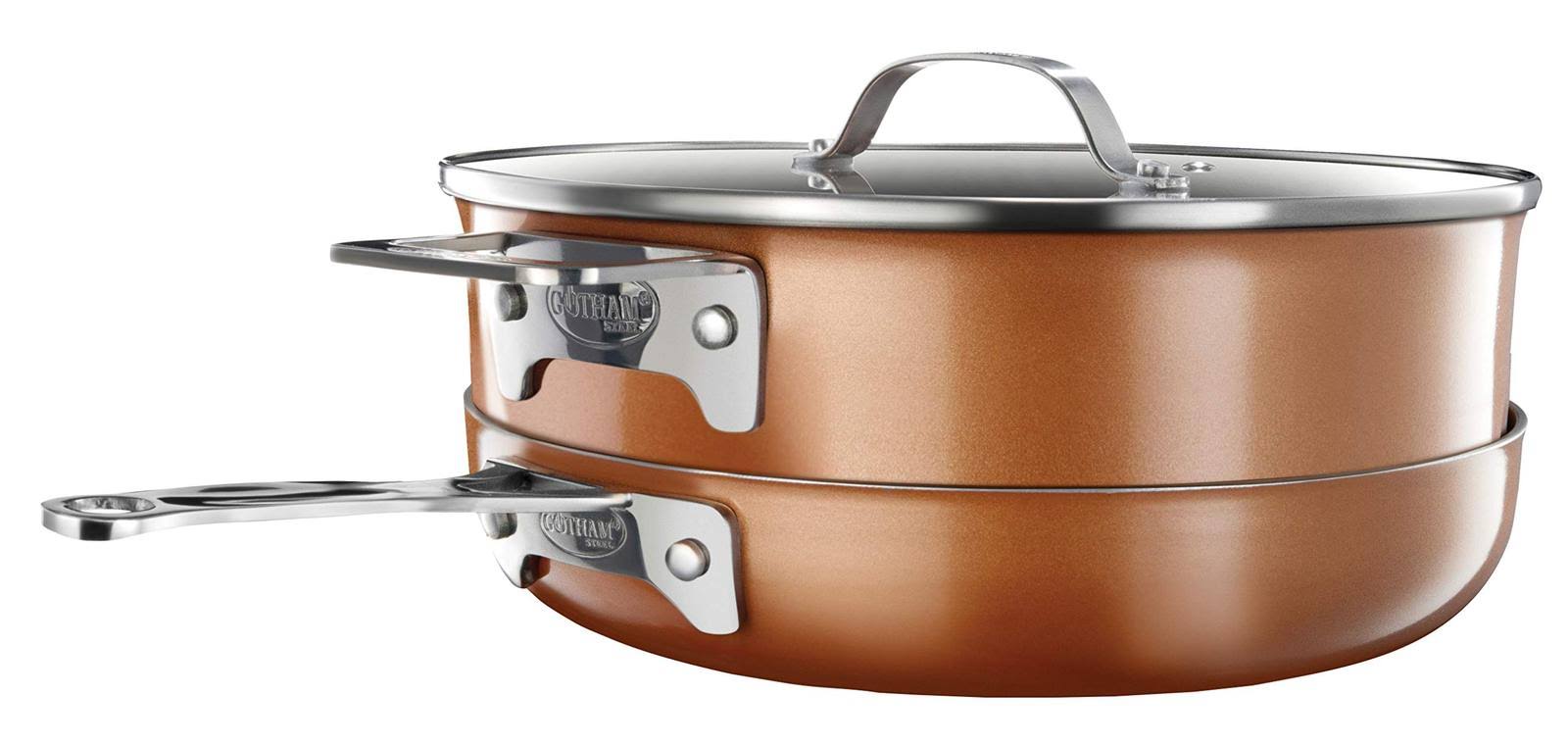 Gotham Steel Stackmaster Cookware, Non-Stick Space Saving, 10 Piece