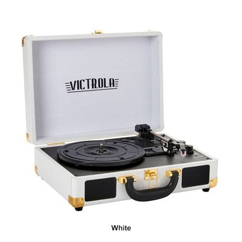 Victrola Vintage 3-Speed Bluetooth Suitcase Turntable with Speakers, Aqua