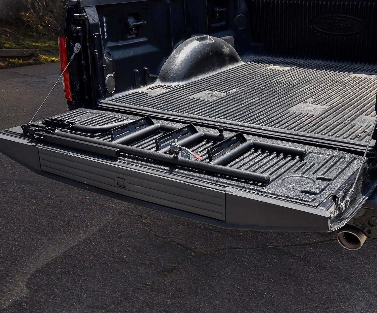 42" Foldable Pickup Truck Tailgate Ladder with Grab Handle, Heavy Duty Universal Folding Tailgate Step Ladder with Handrail for Pickup Truck (F150, RAM 1500 etc.) Accessories