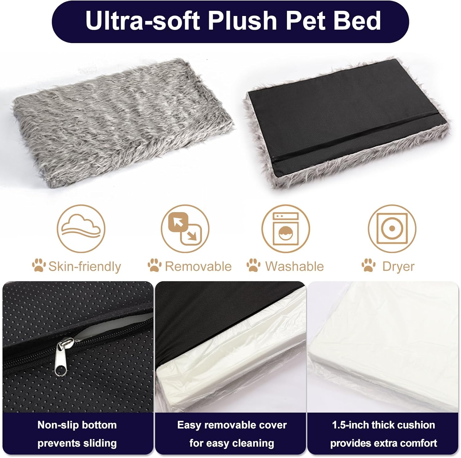 Furniture Style Dog Crate Medium with Waterproof, Machine Washable Dog Bed, a Decorative End Table Bedside Table, Indoor Wooden Kennel, Pet House Dog Cage for Medium Dogs and Puppies