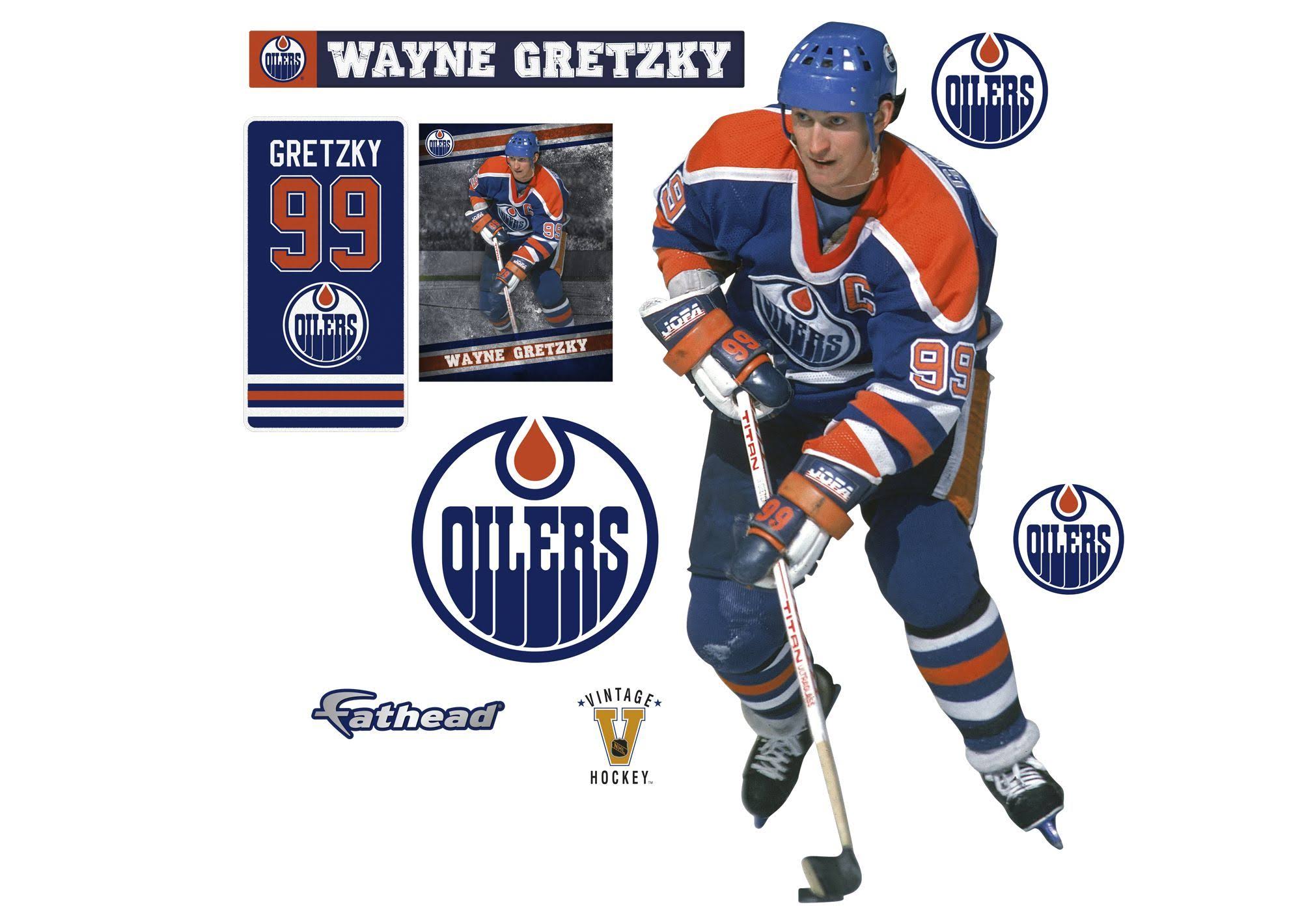Wayne Gretzky for Edmonton Oilers - Officially Licensed NHL Removable Wall Decal XL by Fathead | Vinyl