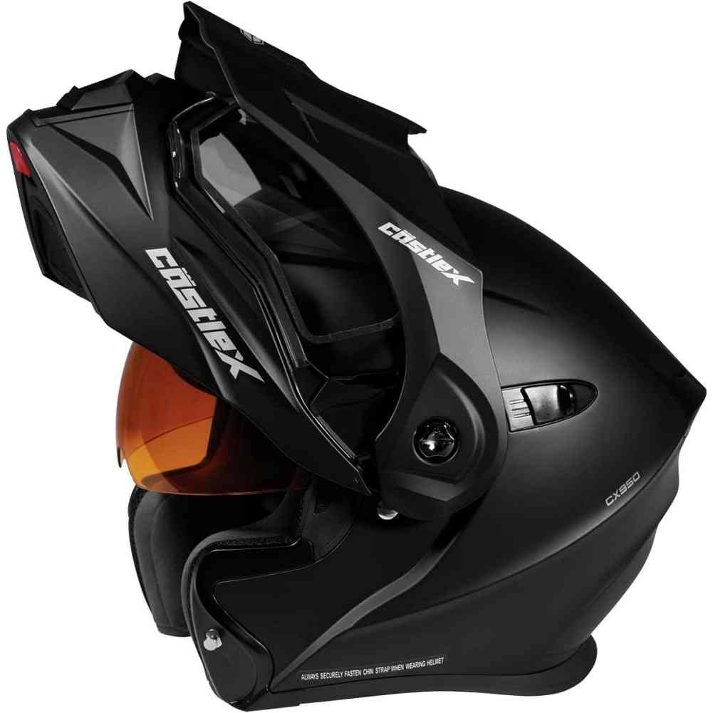 Castle x Exo-cx950 Modular Snowmobile Helmet Solid Matte Black Med
