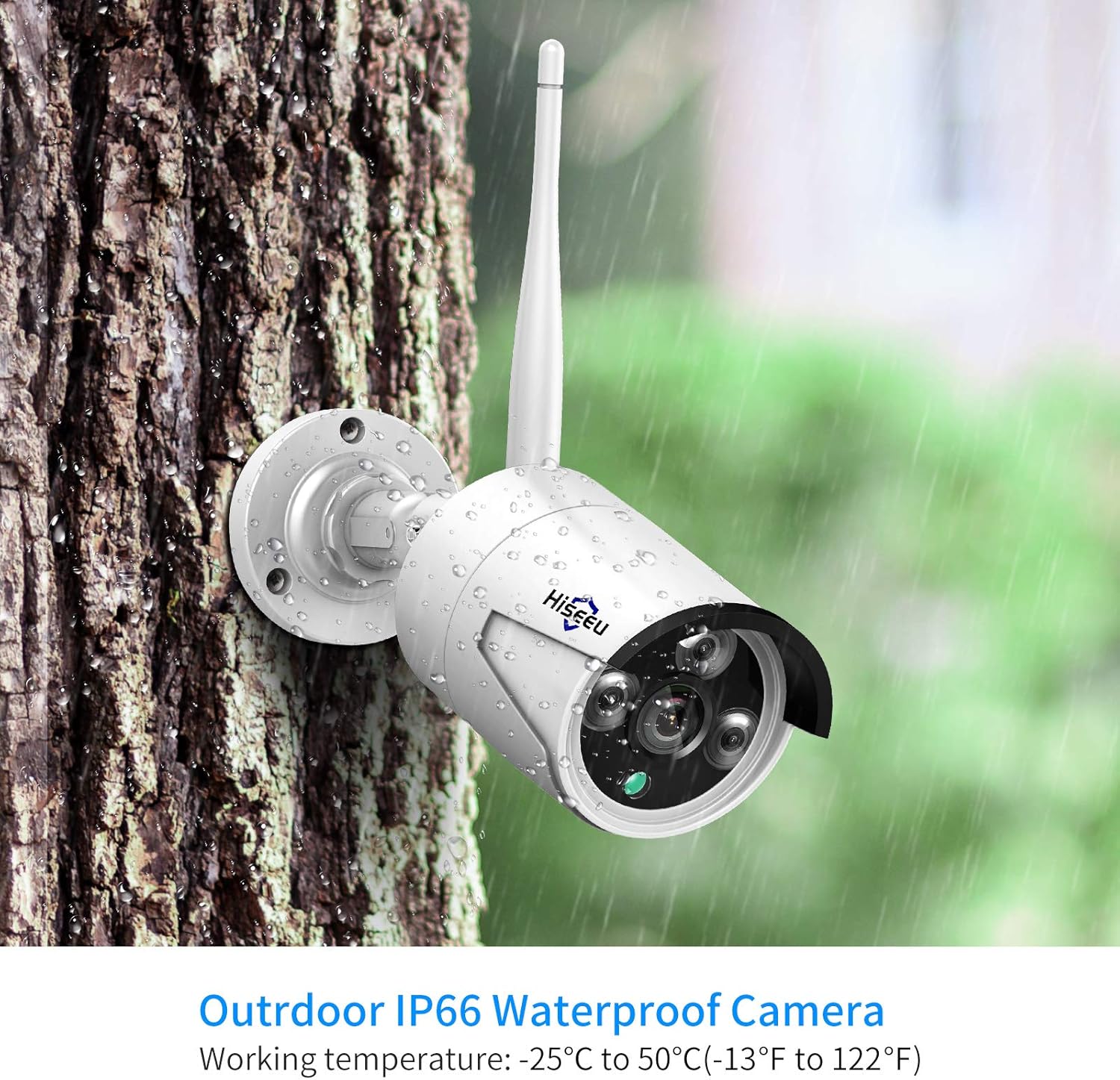 Hiseeu 2K Wireless Security Camera System Outdoor/Indoor 8 CH NVR kit 8Pcs Cameras 3MP WiFi Surveillance Camera for Home Night Vision,Bullet Camera Waterproof, Motion Detection, 3TB Hard Drive