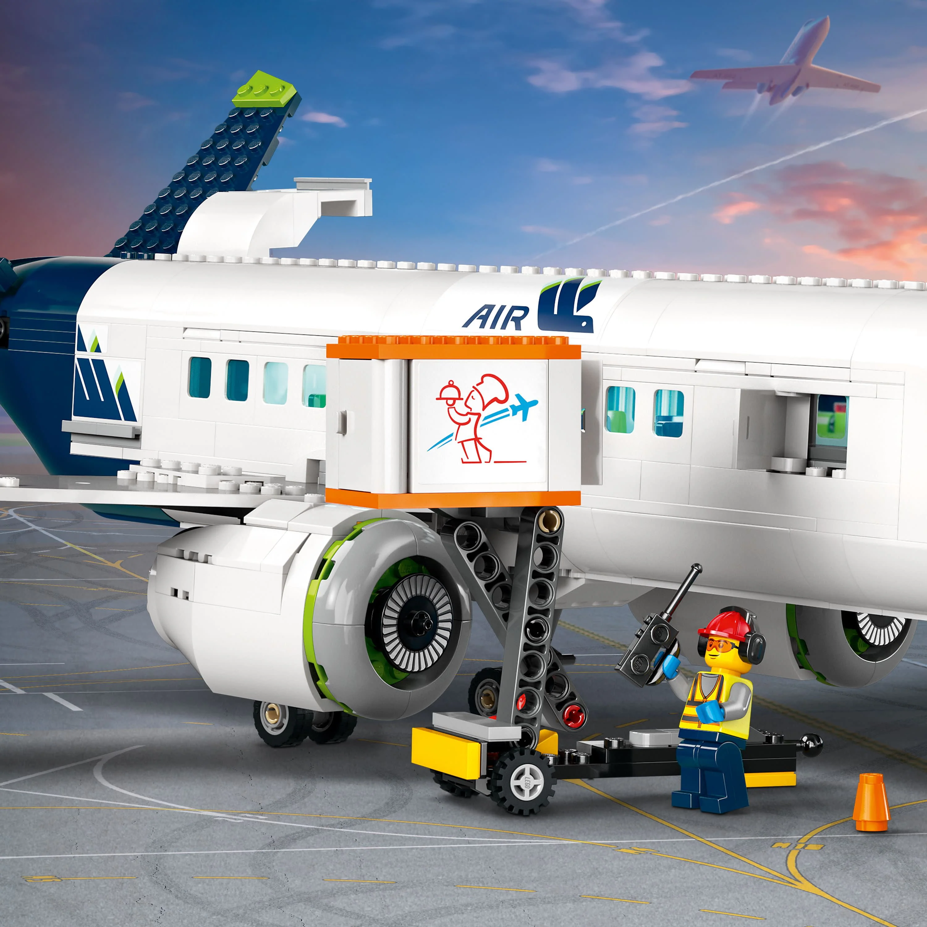 LEGO City Passenger Airplane 60367 Building Toy Set; Fun Airplane STEM Toy for Kids with a Large Airplane, Passenger Bus, Luggage truck, Container Loader, and 9 Minifigures