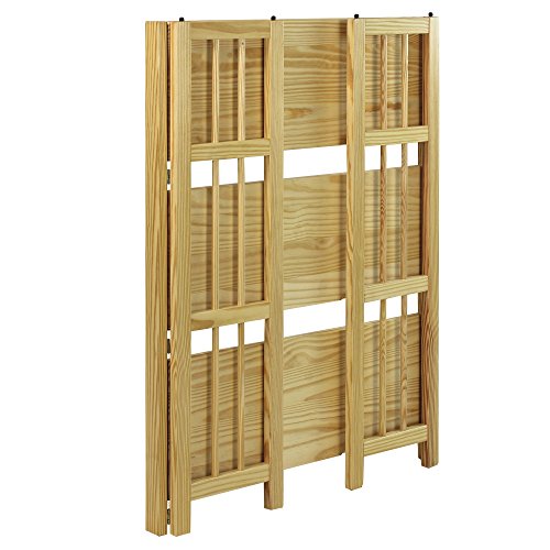 Casual Home 3 Shelf Folding Bookcase, 27.5" Wide, Espresso 3-Shelf Folding Bookcase (14" Wide)-Walnut