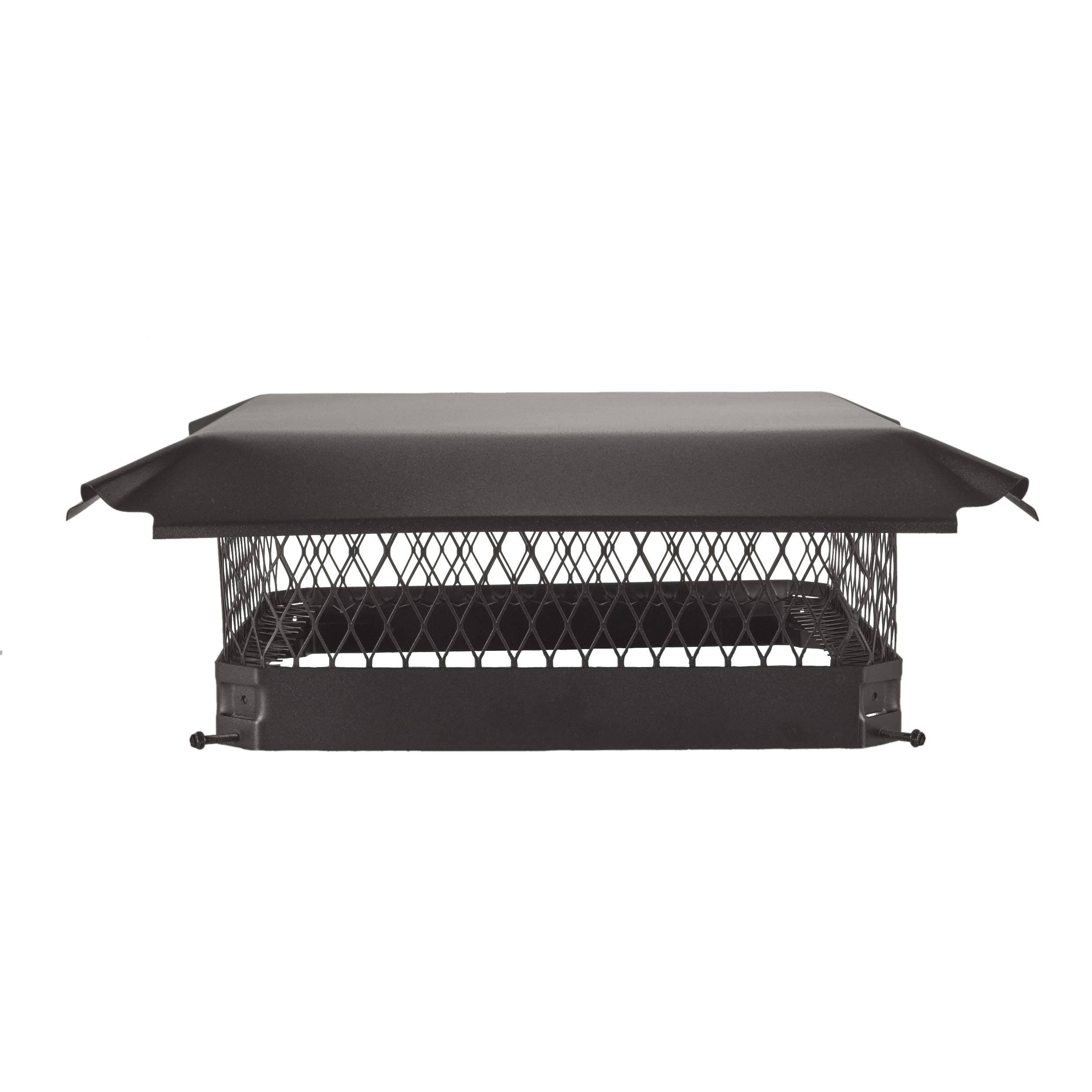 Draft King CBO1515 Bolt on Black Galvanized Steel Single Flue Chimney Cap, 15x22 x 15x22