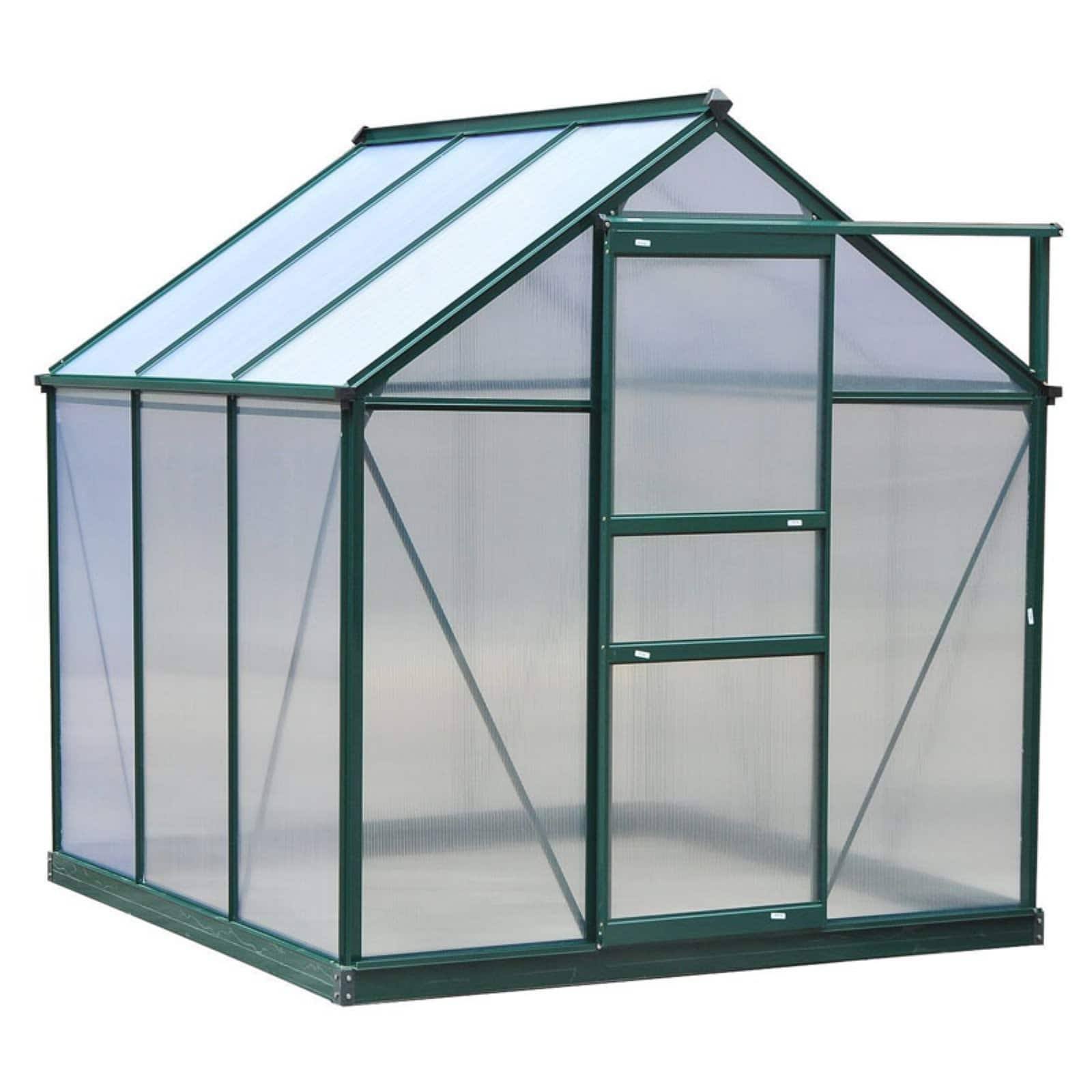 Outsunny 6' x 6' x 7' Polycarbonate Portable Walk-In Garden Greenhouse