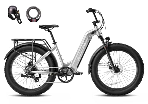 VELOWAVE Electric Bike 26" Fat Tire Ebike Electric Bike for Adults with 750w (Peak 1000W) Brushless Motor 48V 15AH Removable LG Cell with Lock& Bell