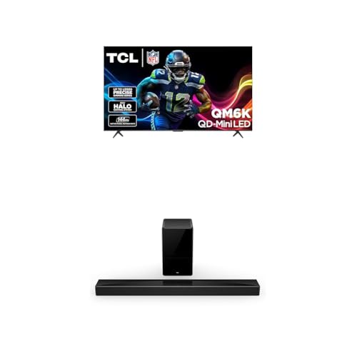 TCL 65-Inch Class QM6K Series QD-Mini LED 4K UHD Google Smart TV Best Value Mini-LED TV - QLED, 144hz, 288hz Gaming Rate, High Contrast Screen, Onkyo Audio, Dolby Atmos (65QM6K, 2025 Model)