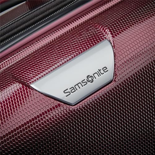 Samsonite SWERV DLX Spinner 3 Piece Carry-On, Medium, and Large Suitcase Hard-Shell Luggage Set with Side Carry and Telescopic Handle, Aubergine