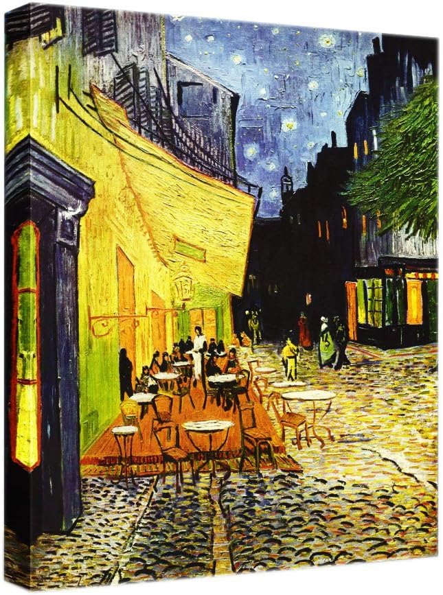 Eliteart - Starry Night Over The Rhone by Vincent Van Gogh Giclee Art Canvas Prints- Framed Size:27 3/5 x34 3/5