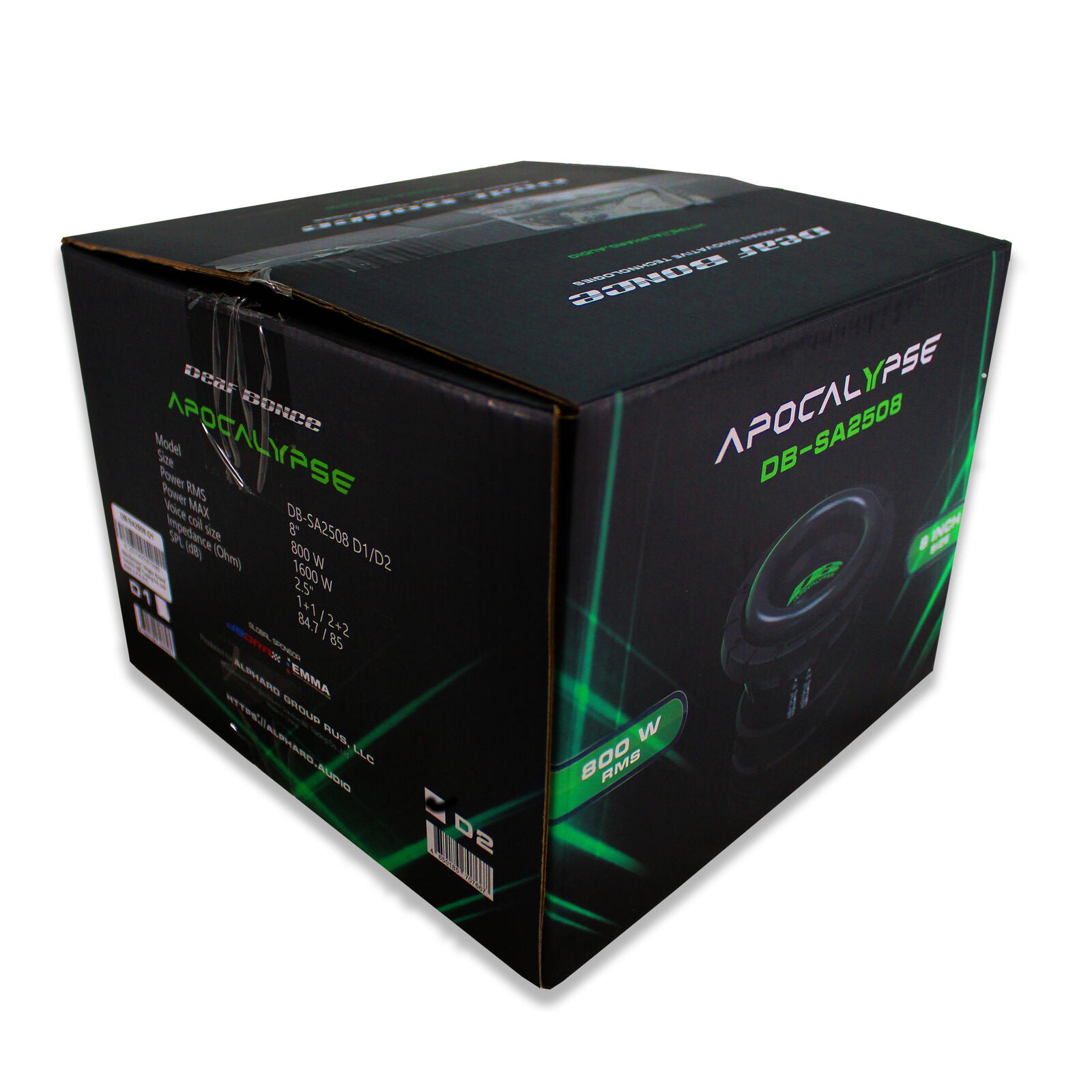 Deaf Bonce Car Audio 8" Apocalypse Bass Subwoofer Dual 2 Ohm 1600 Watt SA2508-D2