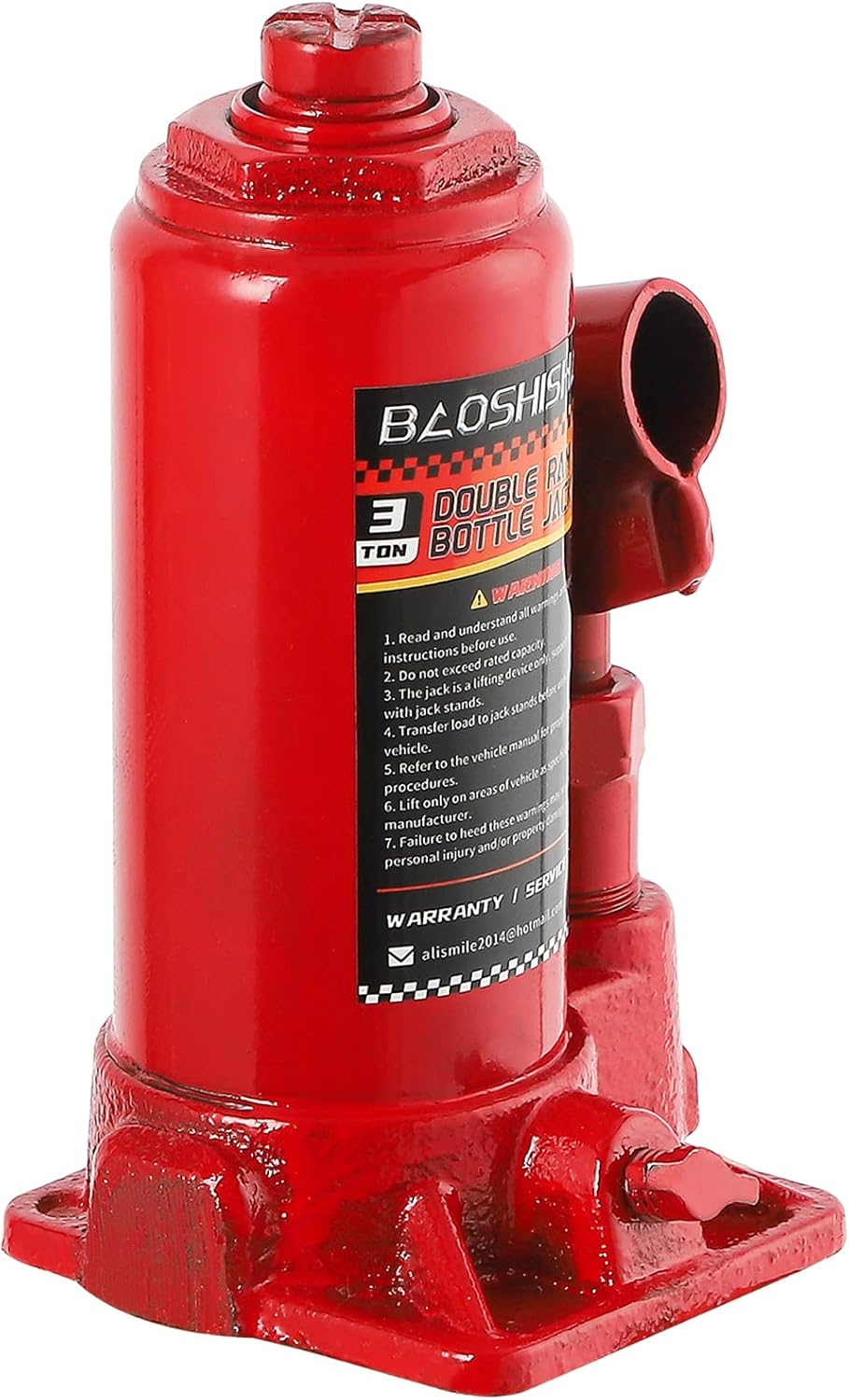 BAOSHISHAN 3 Ton Double Ram Bottle Jack 6-1/2 to 16-1/2 Lifting Range Portable Hydraulic Jack with Carrying Case
