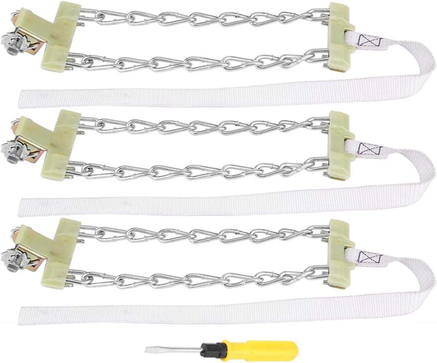 Steel Tire Chain, 3pcs Anti Skid Tire Chain Winter Security Tyre Belt Tire Chain Clips for Car Truck SUV(L)