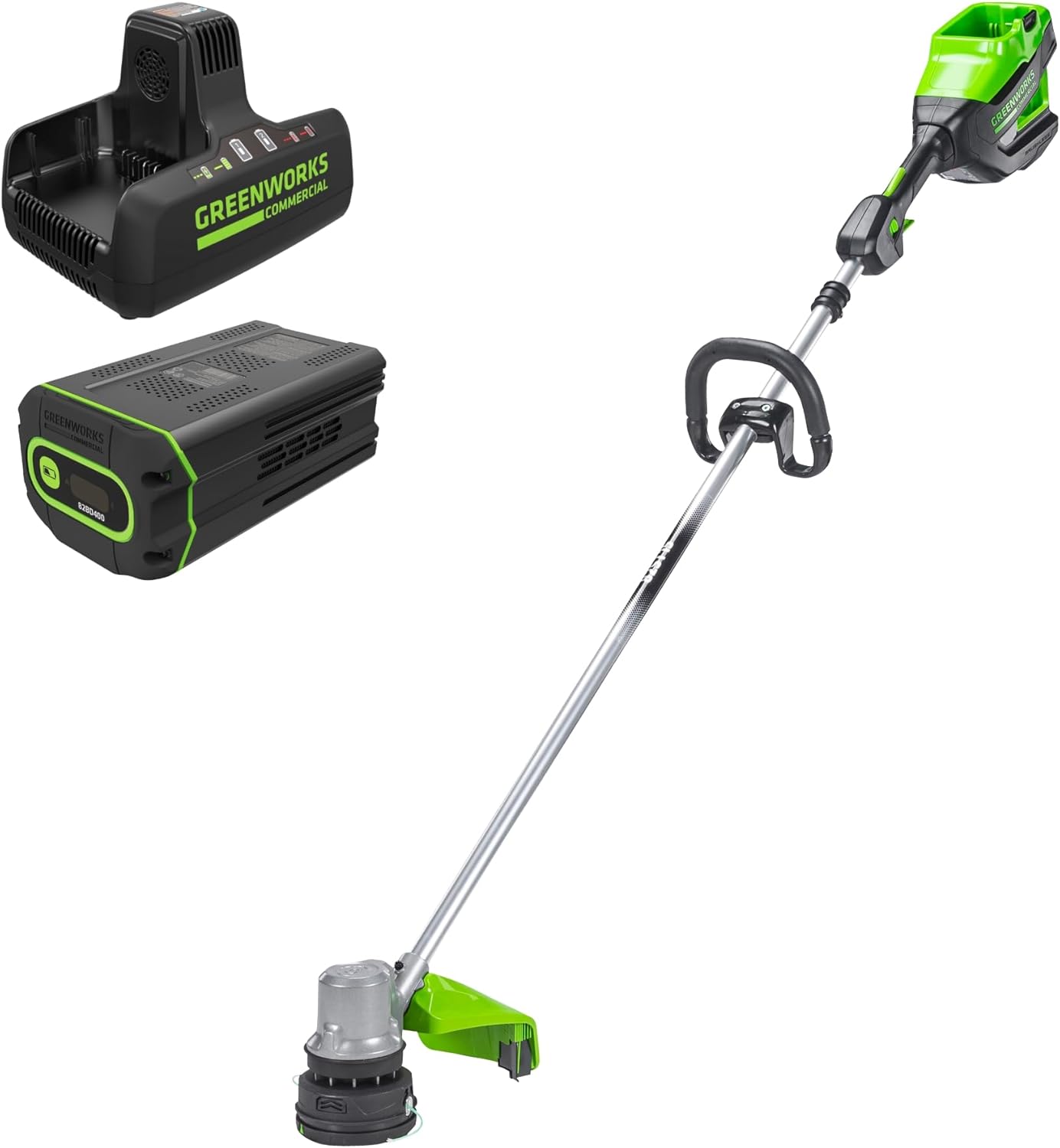 Greenworks 82V 16" (1.5kW Brushless) Prosumer Cordless String Trimmer, 2.5Ah Battery and Dual Port Charger