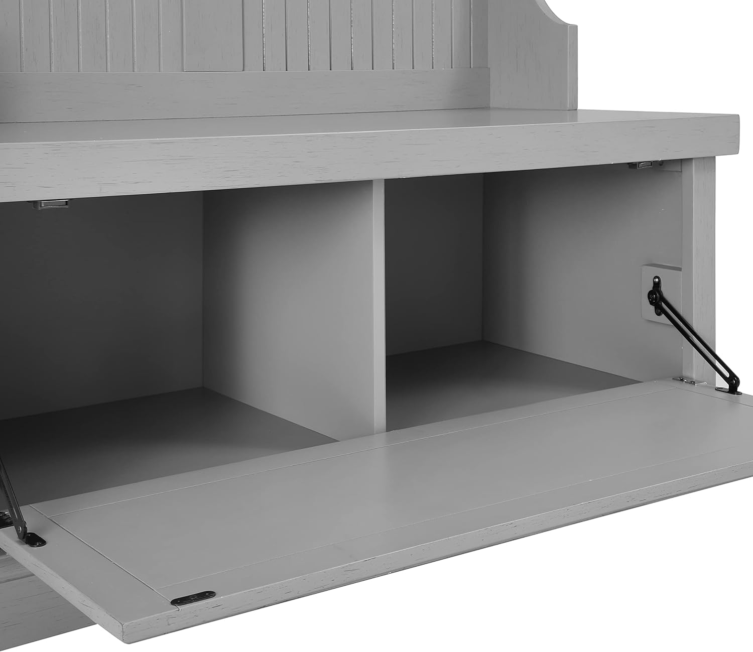 Crosley Furniture Seaside Hall Tree, Entryway Bench with Coat Rack and Shoe Cabinet, Distressed Gray