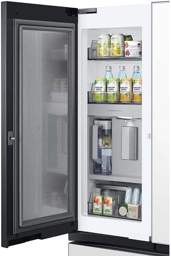 SAMSUNG RF24BB660012 24 Cu. Ft. Bespoke White Glass 3-Door French Door Counter Depth Refrigerator