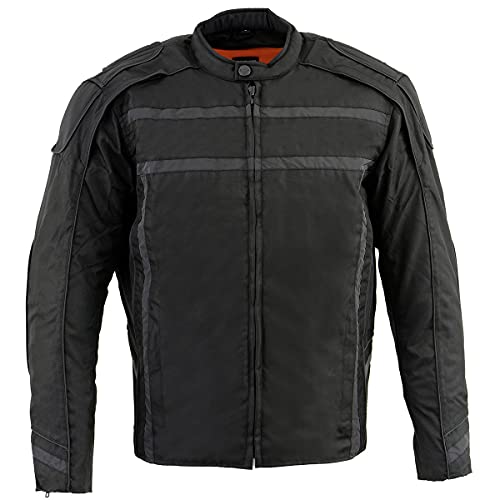 Milwaukee Leather Men's Armored Textile Motorcycle Rider Jacket-Year Round Wear