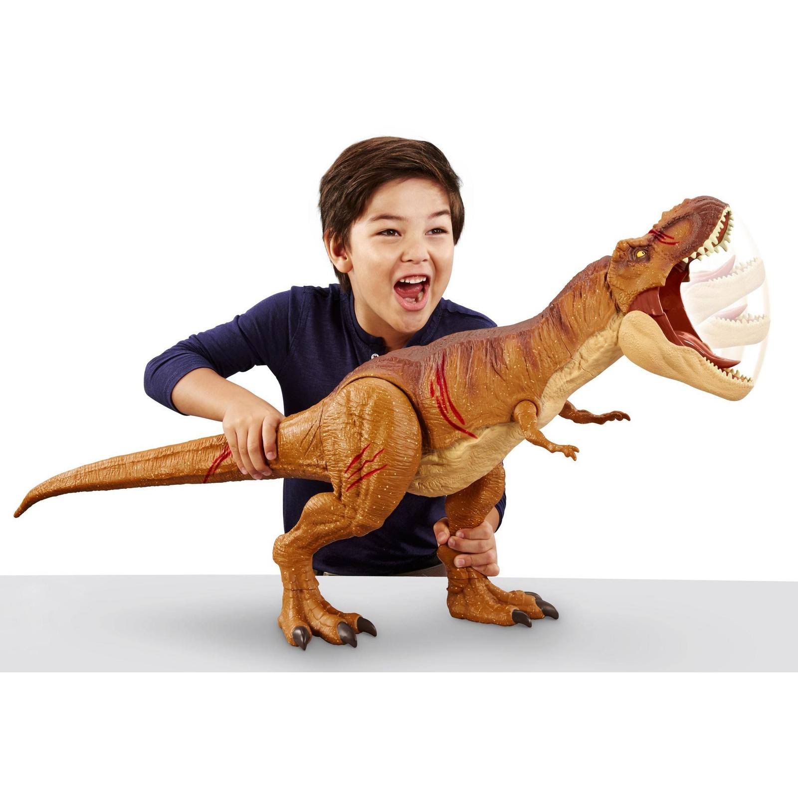Jurassic World Battle Damage Roarin& Super Colossal Tyrannosaurus Rex