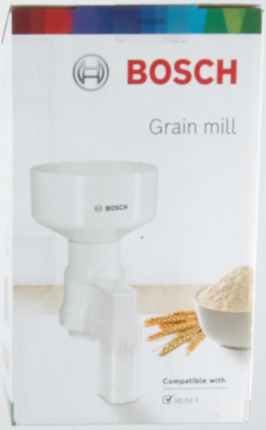 Bosch Grinder for Grinding Cereals Attachment for Food Processor MUZ4GM3, 14.4 x 16 x 22.2 cm, White