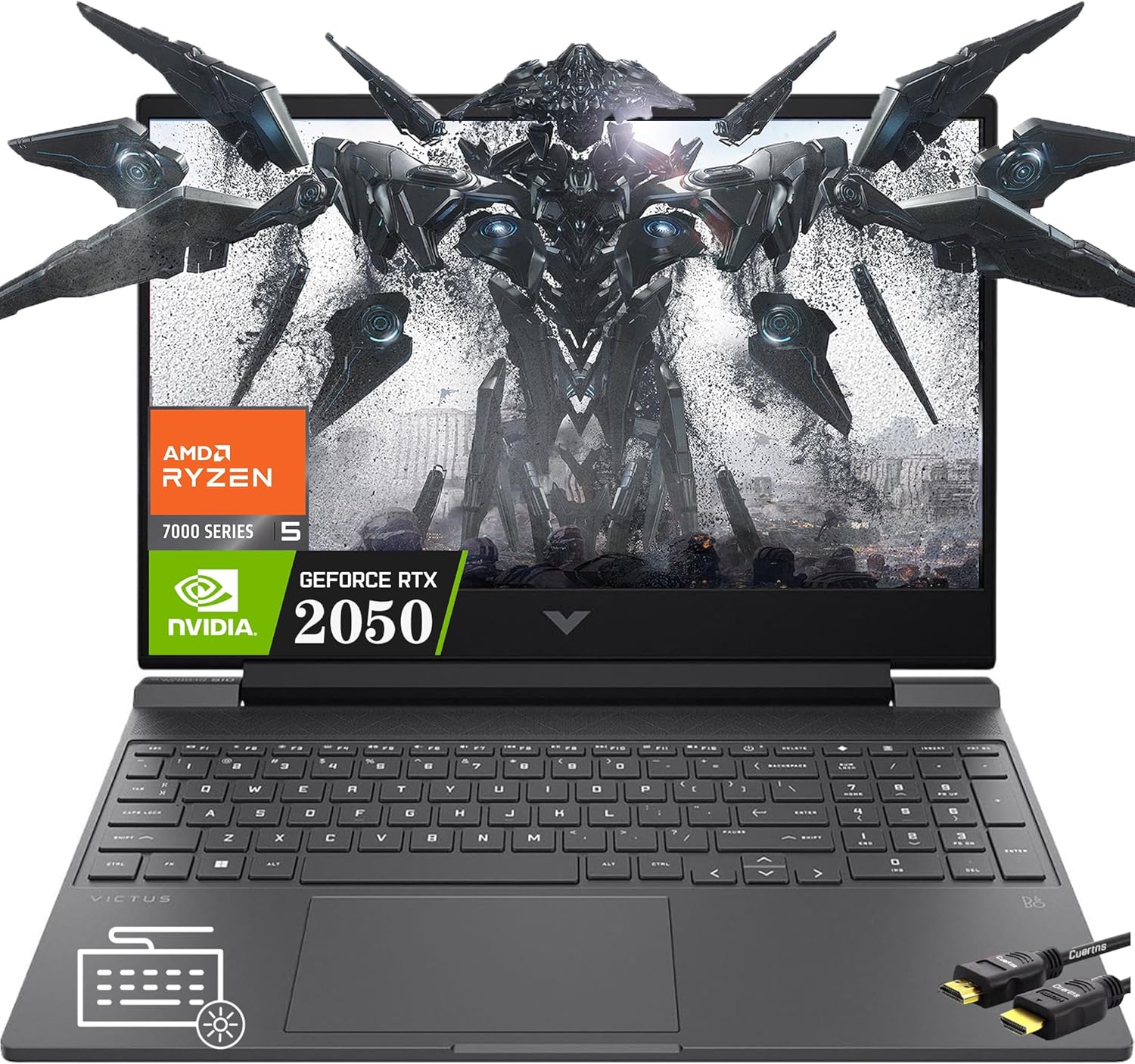 HP Victus 15 Gaming Laptop, 15.6" FHD 144Hz, 6-Core Ryzen 5 7535HS(Beat i5-13420H), GeForce RTX 2050 4GB GDDR6 Graphic, Backlit KB, B&O, Bluetooth 5.3, Wifi6, Windows 11 Home(32GB DDR5|2TB SSD)
