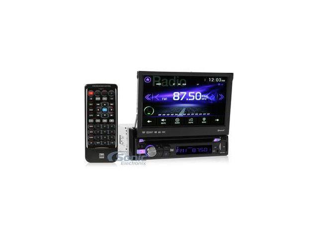 Dual Dv715b 7x22 Single-DIN In-Dash DVD Receiver with Motorized Touchscreen u0026 Bluetooth
